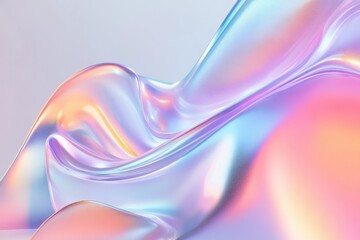 Poster - Abstract glass shape with colorful refraction effect.