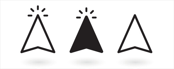 Aufkleber - Cursor icons set arrow forms, mouse click cursor set, arrow pointer. Computer mouse click cursor gray arrow icons set. Cursor icon. Computer click icon.