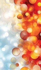 Poster - Vibrant Abstract Background with Colorful Bokeh Circles in Blue and Orange Tones