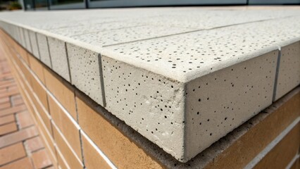 Poster - A closeup of the edges of the perforated cement board shows its compatibility with adjacent tiling materials. The smooth edges reveal how seamlessly it integrates into the overall