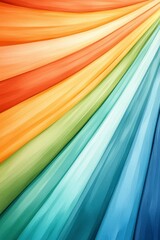 Poster - Vibrant Waves of Colorful Fabric Drapery in Soft Textures Flowing Elegantly in Shades of Orange, Green and Blue