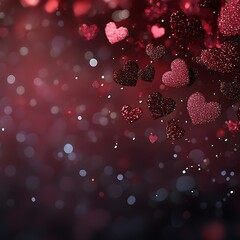 Valentine's Day red hearts with bokeh background for festive feel