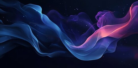 Wall Mural - Abstract Blue and Purple Cosmic Flow: A Serene Digital Painting