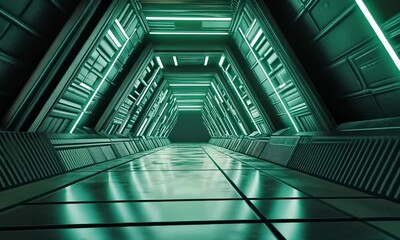 Poster - Futuristic Neon Corridor