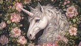 Enchanted Unicorn in a Floral Embrace