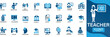 © CREATIVE DESIGNER  - Teacher icon set lesson, class, school, teaching, mentor, professor, education, books, instruct, You can easily change the color.