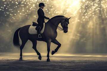 background with equestrian athlete