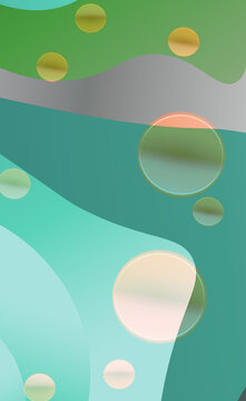 Colorful bubbles on colorful background. Abstract colorful waves, vibrant colors, art design, perfect for wallpaper