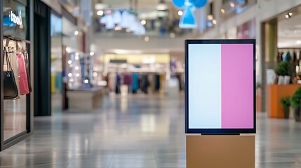 Canvas Print - Blank digital signage in modern shopping mall.