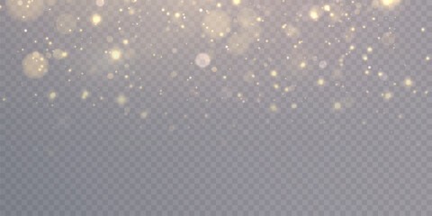 Poster - Cloud of bright glitter. Bokeh light effect background. Festive glowing background of dust of light bokeh confetti and sparkling texture overlay for web design.