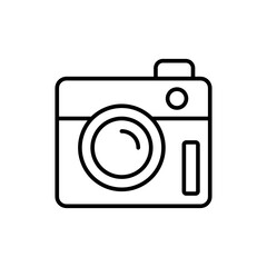 Poster - Vintage camera outline icons, minimalist vector illustration ,simple transparent graphic element .Isolated on white background