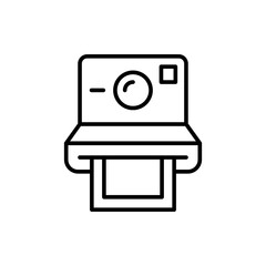 Poster - Vintage camera outline icons, minimalist vector illustration ,simple transparent graphic element .Isolated on white background
