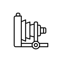 Poster - Vintage camera outline icons, minimalist vector illustration ,simple transparent graphic element .Isolated on white background