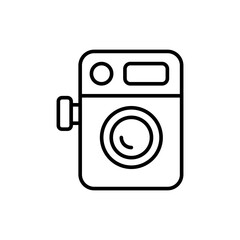 Poster - Vintage camera outline icons, minimalist vector illustration ,simple transparent graphic element .Isolated on white background