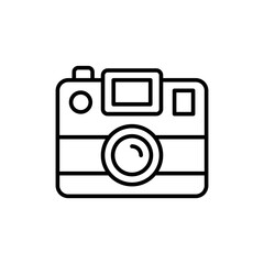 Poster - Vintage camera outline icons, minimalist vector illustration ,simple transparent graphic element .Isolated on white background