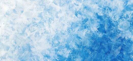 Poster - Abstract blue and white textured background with soft brush strokes and gradients, evoking a serene and calming atmosphere, copy space for text
