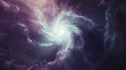 a spiral galaxy with a bright white star in the center