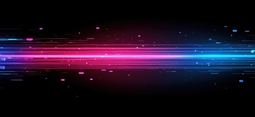 Poster - Vibrant Light Trails in Pink and Blue Colors Creating Dynamic Motion Effect, copy space for text