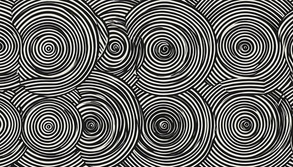 Poster - Abstract Black and White Concentric Circles Pattern