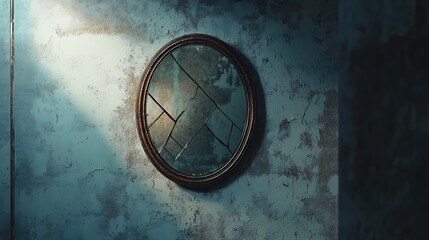 Wall Mural - A broken mirror on a wall