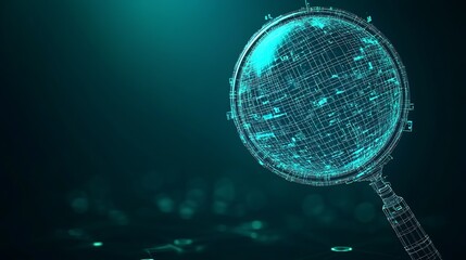 Poster - Digital Magnifying Glass Highlighting Cybersecurity and Data Exploration : Generative AI