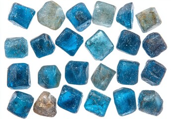 Poster - Clipping path for each cube includedArrange pure natural crushed ice/ice cubes