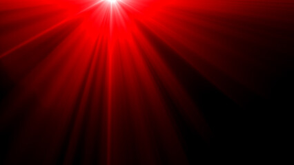 Wall Mural - Red light rays on black background