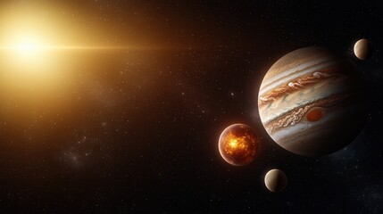 Wall Mural - an artist's impression of the planets of the solar system