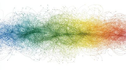 Poster - Dynamic abstract illustration representing digital transformation, colorful lines, and growth concepts, emphasizing leadership, innovation, and modern technology for progressive business strategies