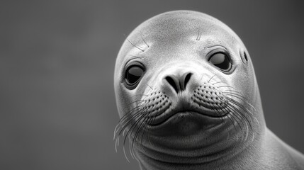 Poster - A close up of a seal looking at the camera