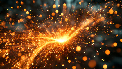 Poster - Dynamic sparks and glowing particles create mesmerizing visual effect