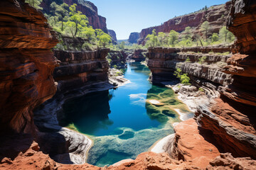 revealing profound interplay between a majestic canyon and its meandering river this awe-inspiring p