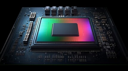 Poster - Glowing Core Advanced Microchip Technology, Circuitry Design, and Digital Infrastructure