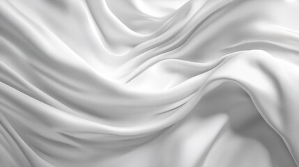 Leinwandbilder - Abstract white fabric with elegant flowing folds and soft, smooth texture.
