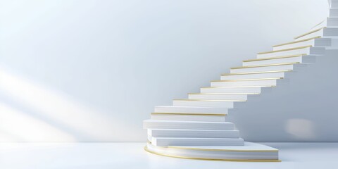 business plan market scaling Modern spiral staircase in minimalist white interior