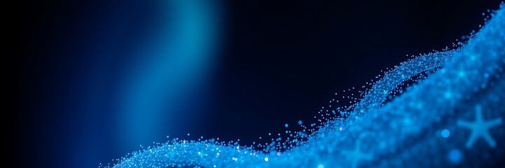 Wall Mural - Abstract dark glowing particle background