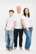 © Stefanie - Studio portrait of father with two teenage kids.