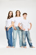 © Stefanie - Studio portrait of mother with two teenage kids.