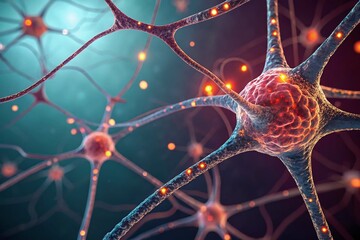 Poster - Microscopic Architecture of Neurotransmitter Molecules: Abstract 3D Render