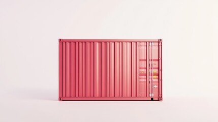 Poster - Pink shipping container isolated on white background.