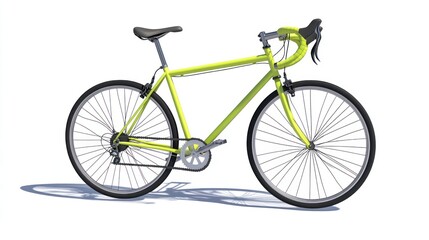Poster - Lime green road bicycle isolated on white background.