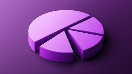 Poster - Purple 3D Pie Chart: Data Visualization and Business Analytics