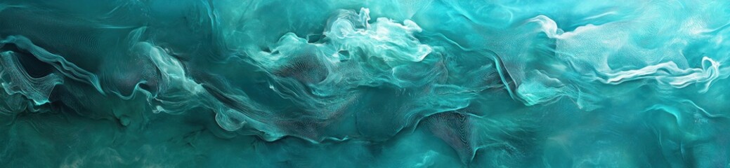 Aufkleber - Abstract teal and white swirling paint texture background.