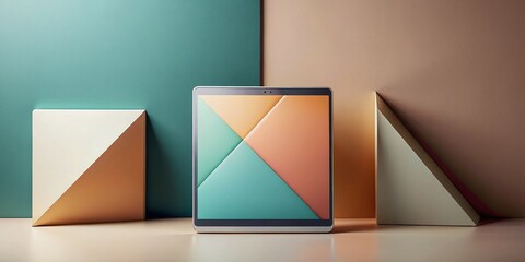 Poster - Minimalist Digital Product Photography: Stylish Avant-Garde Tech Gadget Mockup