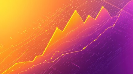 Poster - Abstract Financial Growth Chart: Upward Trend in a Vibrant Color Palette