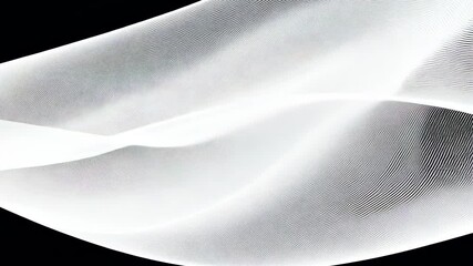 Poster - Wavy Motion Animation of White Lines on an Abstract Black Background