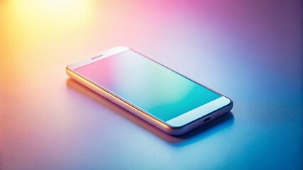 Poster - Minimalist Smartphone Mockup: Blank Screen, Tilt-Shift Effect