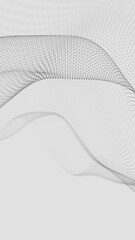 Poster - Minimalist Abstract Wave with Dotted Pattern on White Background