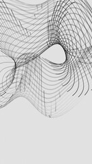Poster - Minimalist Abstract Flowing Black Lines on White Background