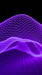 Aufkleber - Hexagonal Grid with Flowing Blue Abstract Mesh on Black Background